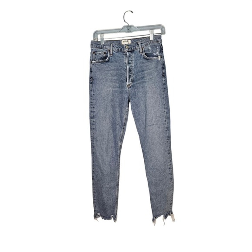 Agolde Nico High Rise Button Fly‎ Slim Distressed Jeans Womens 27